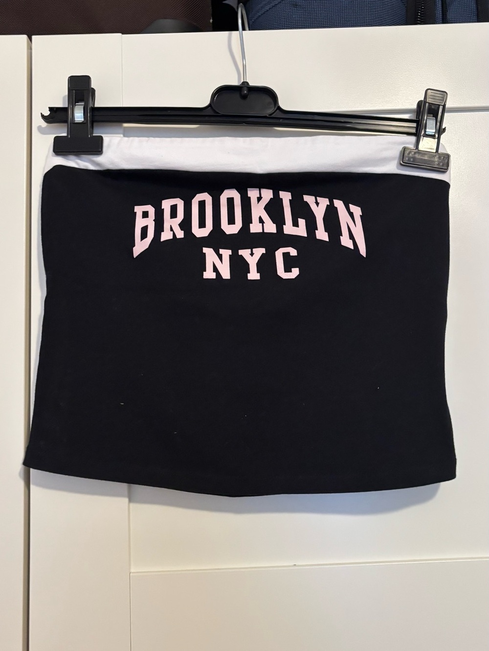 Brooklyn NYC Black Tube Top with Pink Lettering